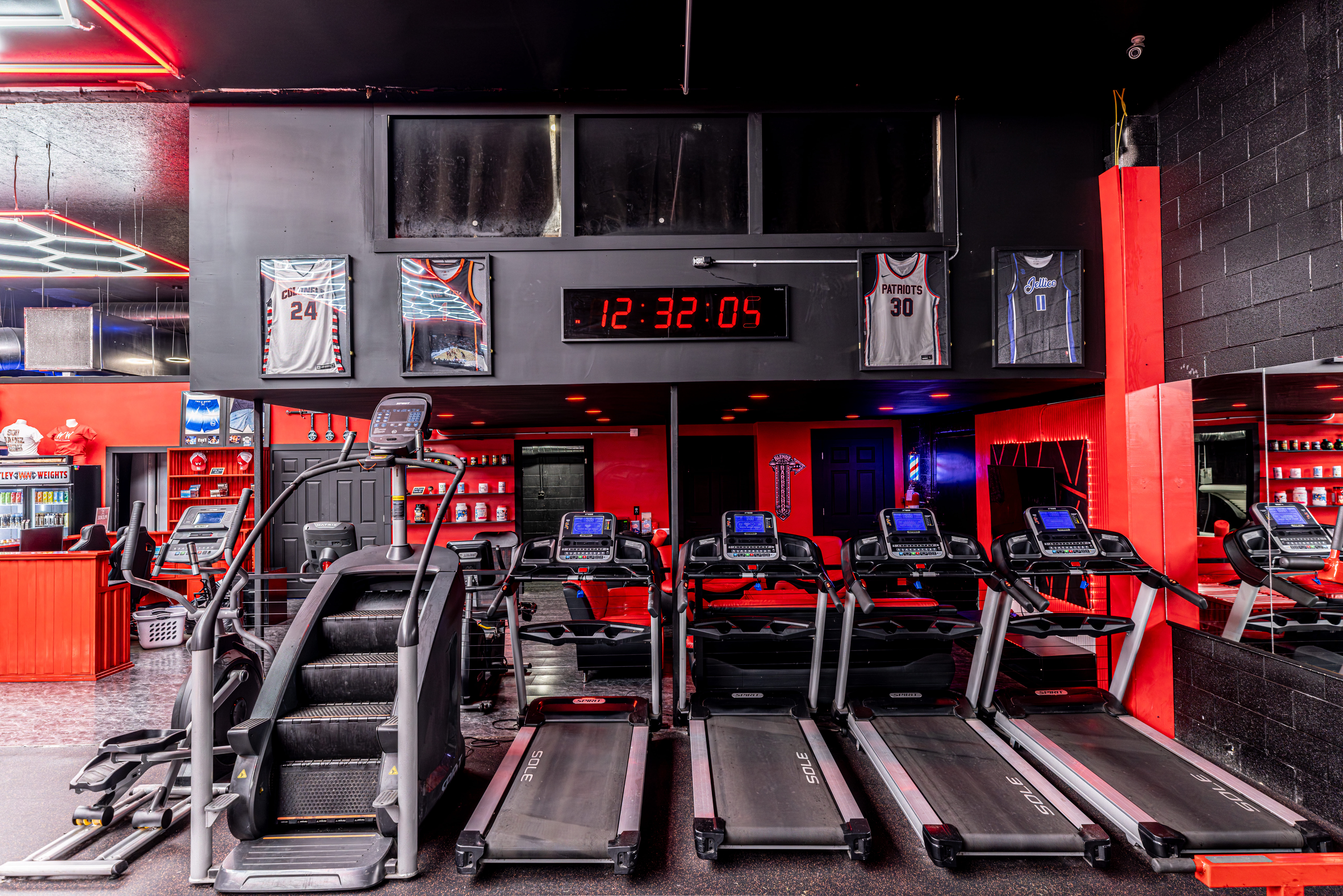 Portion of cardio equipment.