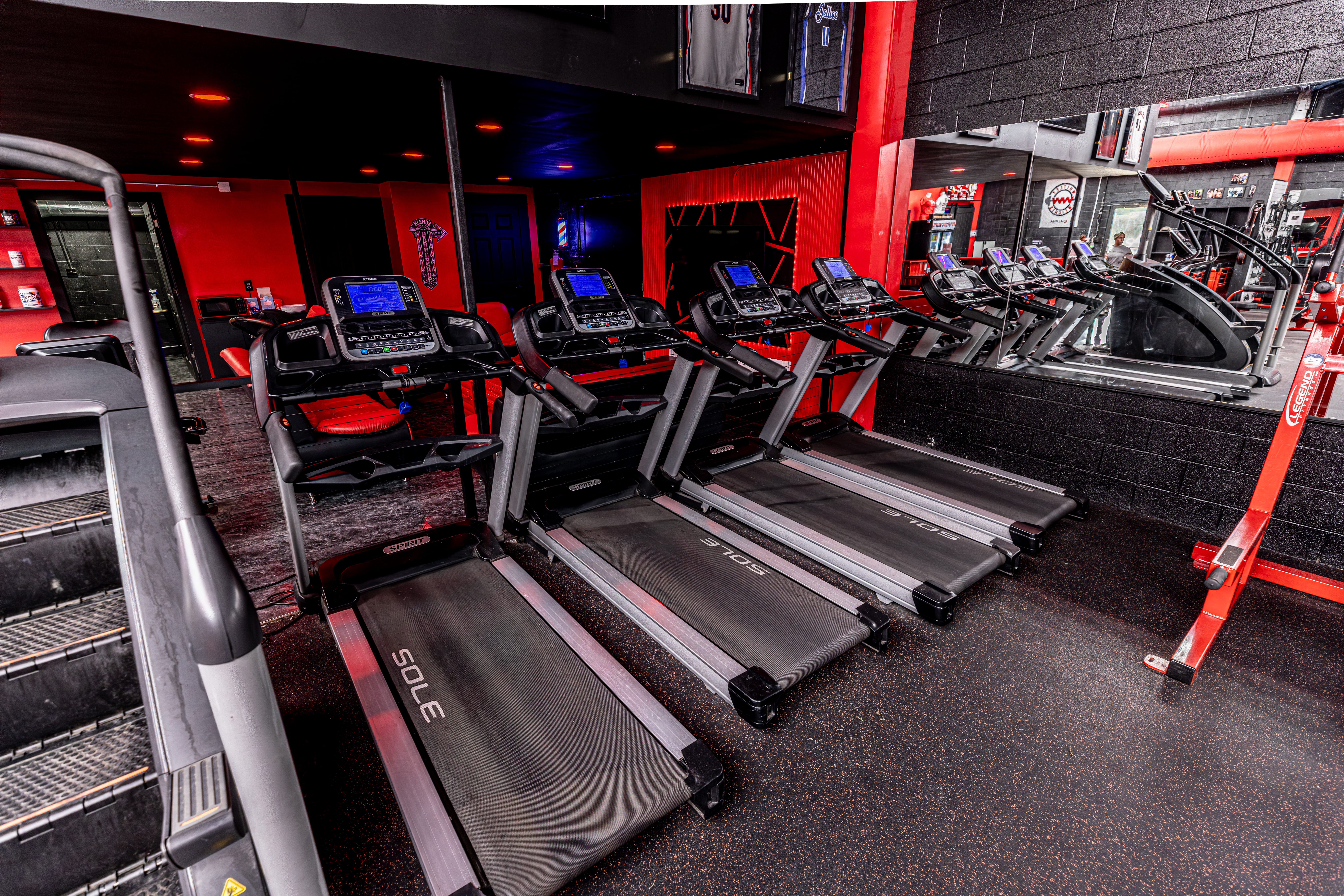 Portion of cardio equipment.