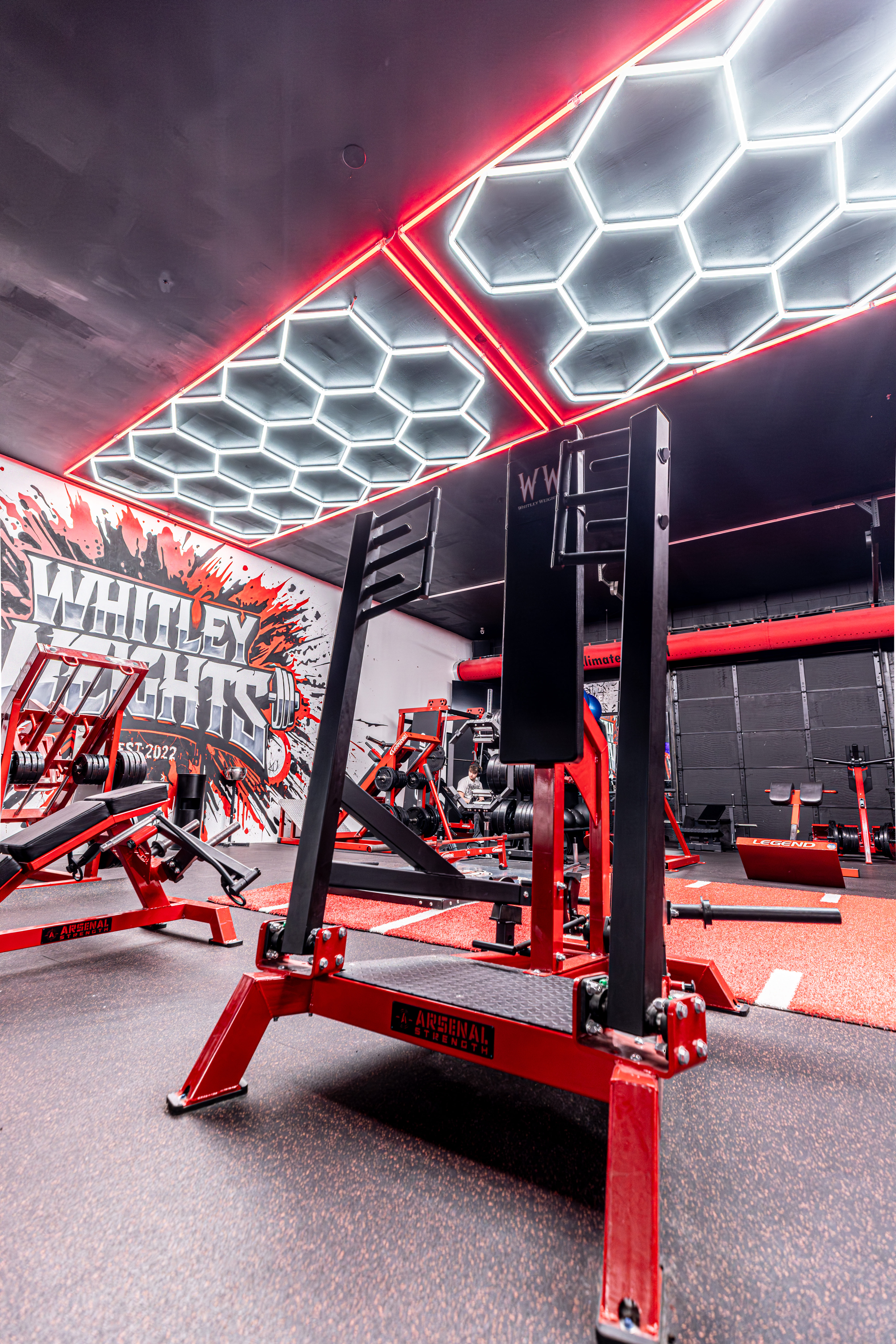 Standing chest press machine.