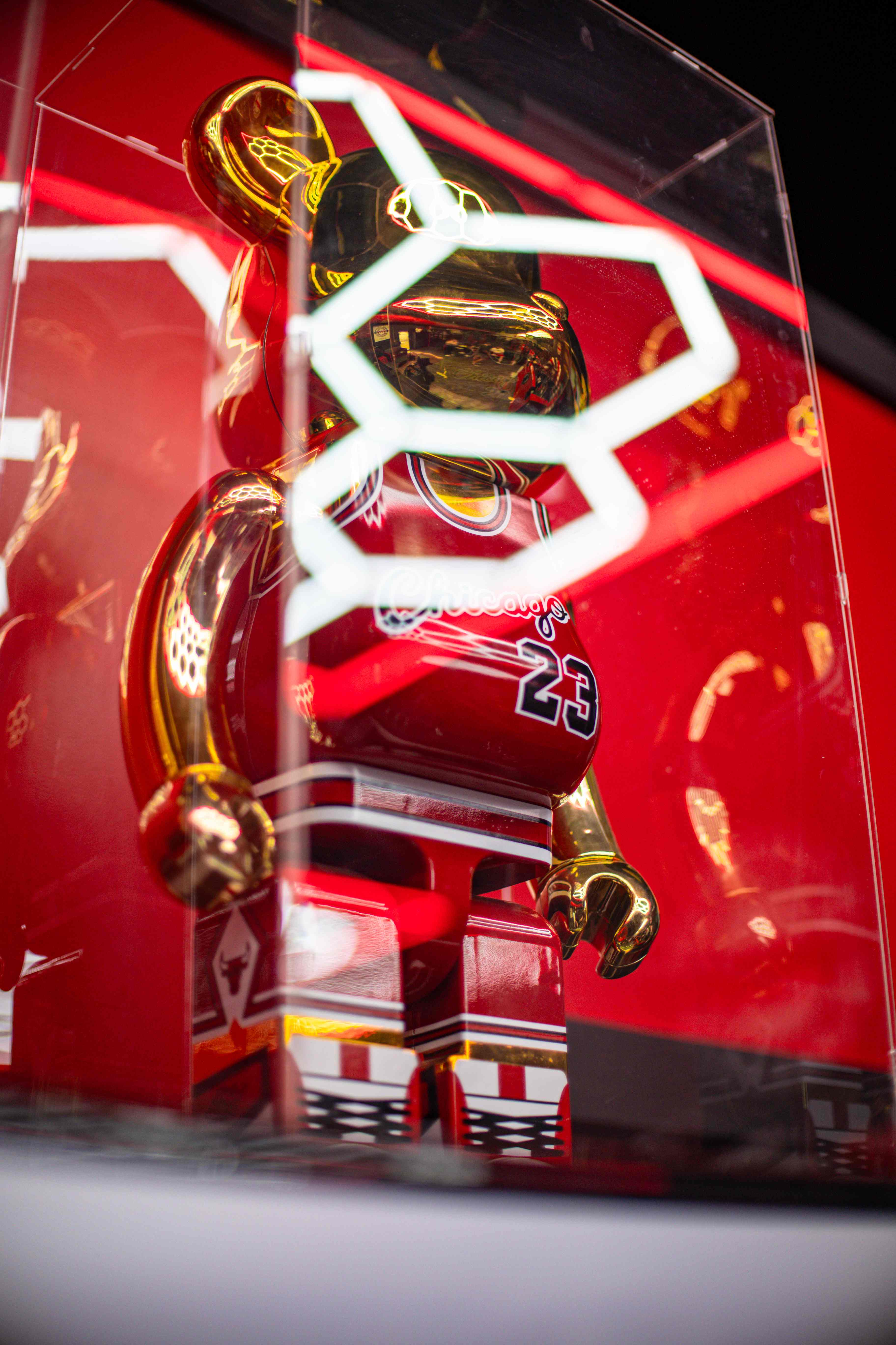 Gold Chicago 23 collectible figure on display