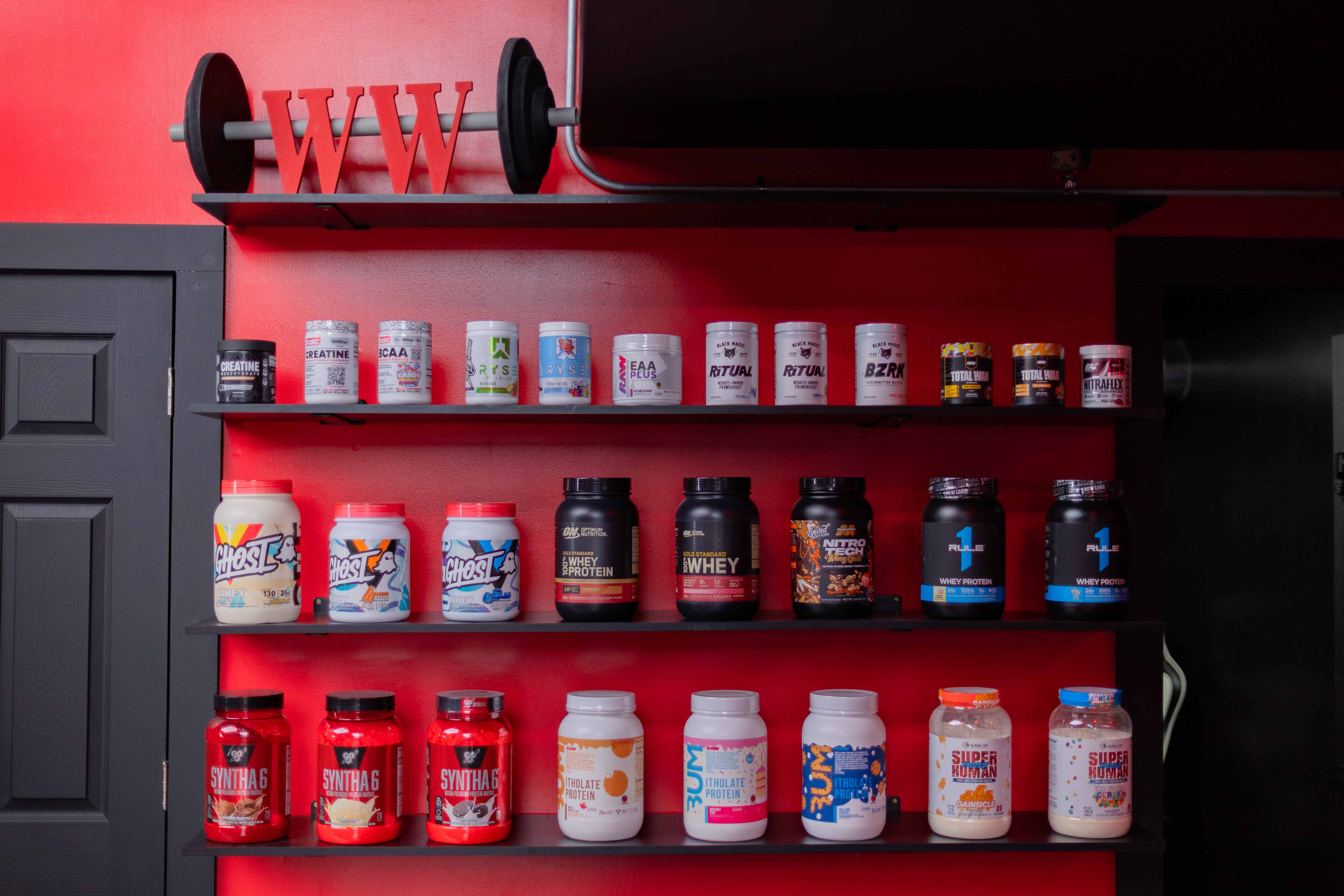 Whitley Weights supplement shelf and pro shop display